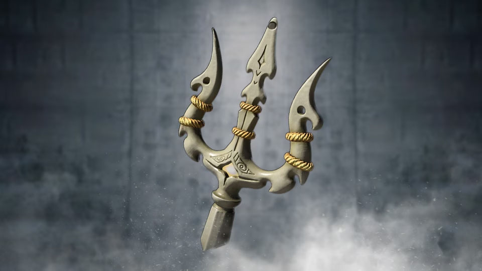 Weapon charm of a bone trident