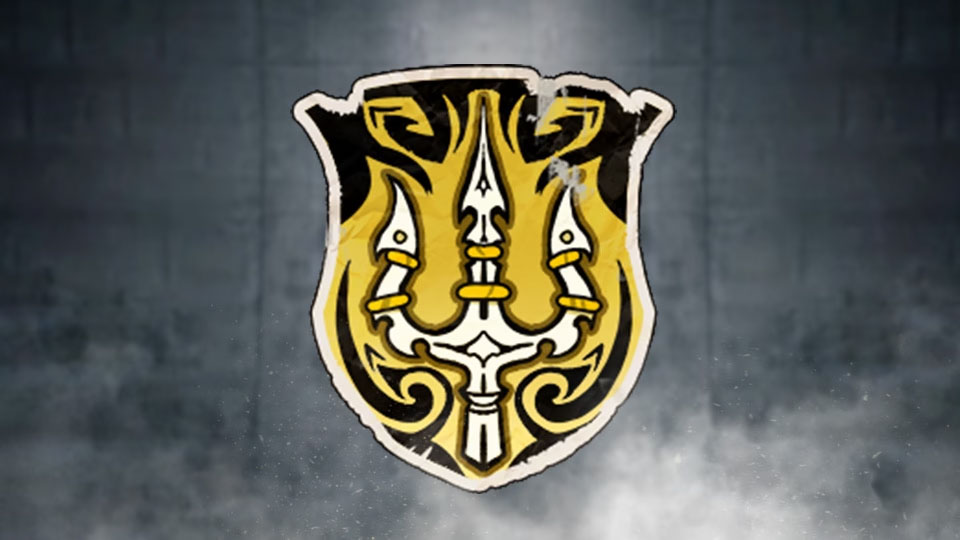 Weapon sticker of a bone trident