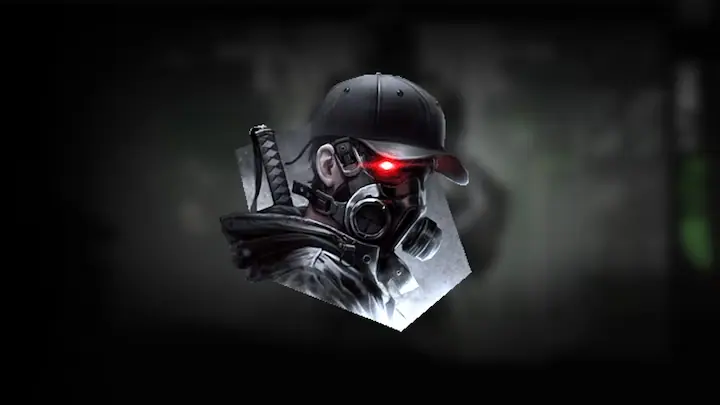 Animated emblem of operator looking to the side